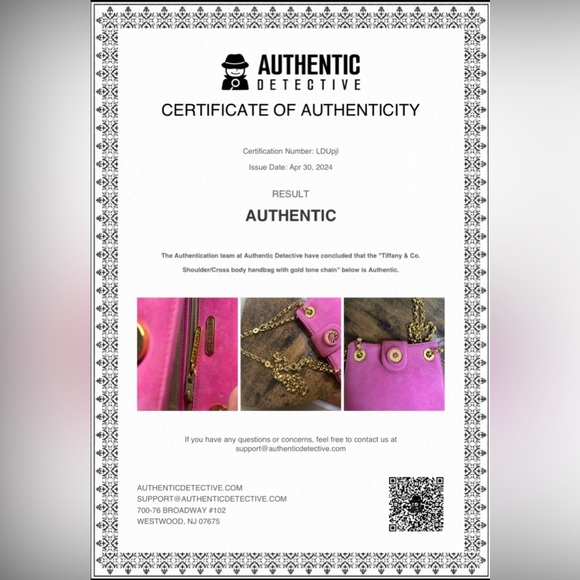 SOLD!Tiffany & Co. Suede Crossbody w/ Gold Chain- Rare & Vintage - Picture 14 of 14